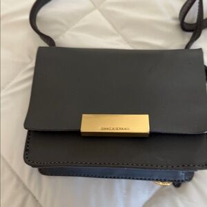 Isaac Mizrahi Black Crossbody Bag with Gold Accent